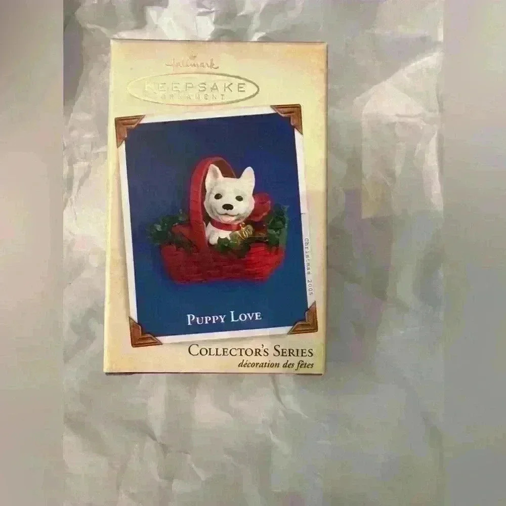 Hallmark Keepsake Vintage 2005 Puppy Love 15th In Series Christmas Ornament- NEW